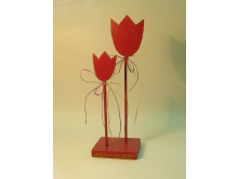 Kwiatki drewniane  Wysokość  36 cm  Drewno  15 zł.